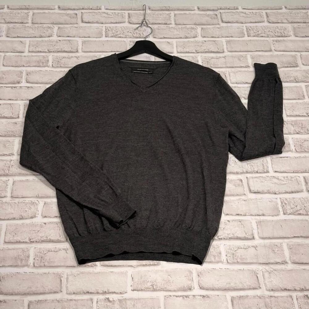 Club Monaco Merino Wool V-Neck Sweater Grey‎ Men's M Lightweight